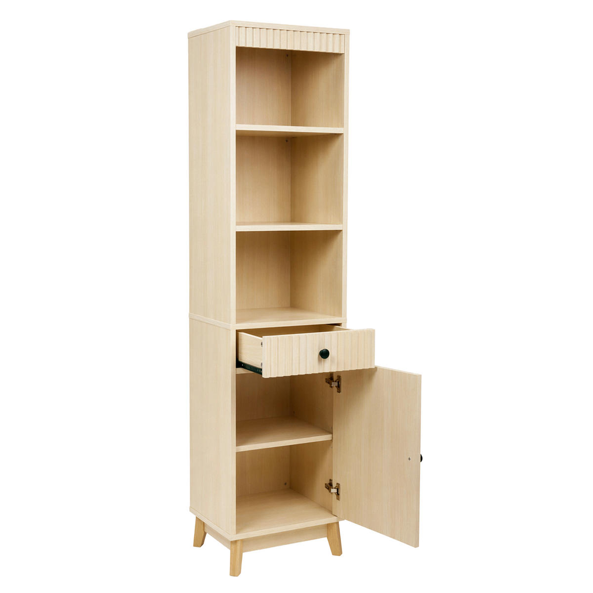 HOCHSCHRANK 40/36/172 cm Weiß mit 1 Schubladen und Soft-Close-Scharniere - Weiß, Holz/Holzwerkstoff (36/172/40cm) - Oxeza