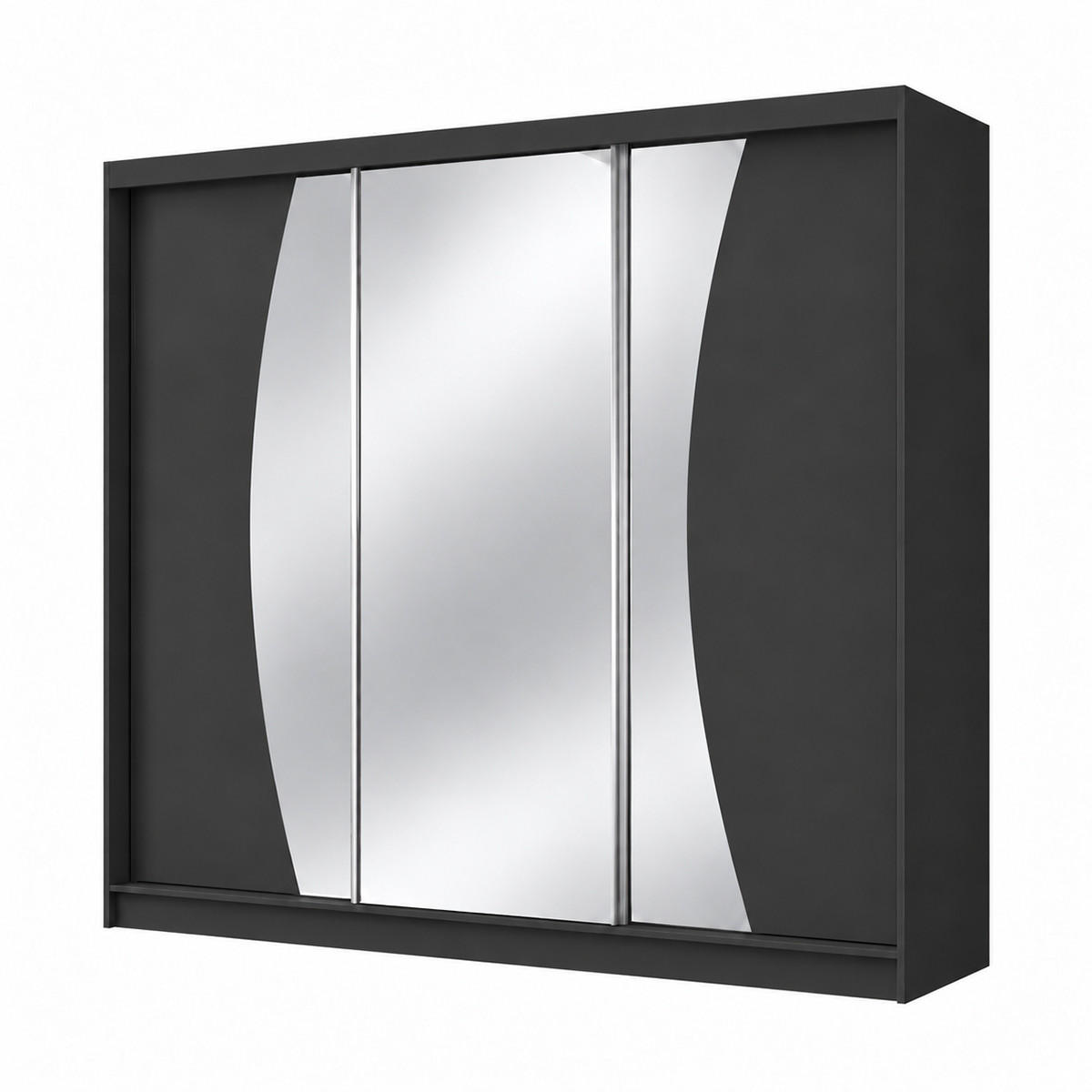 KS Home Concept Kleiderschrank Schwarz 240x216x61 cm