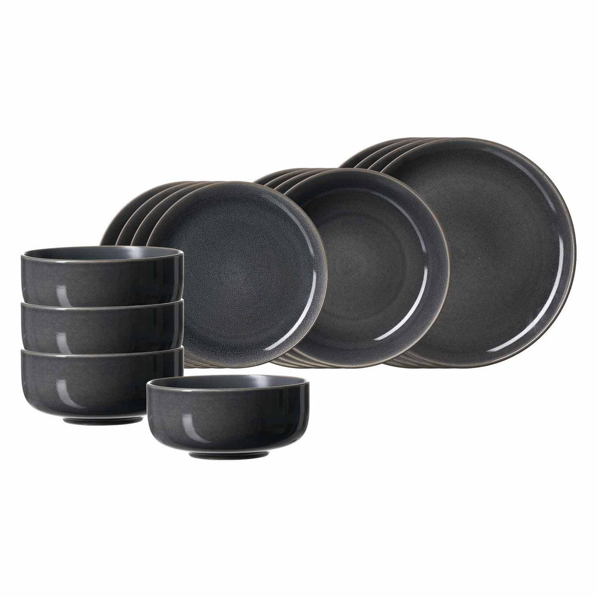 EINSTEIGER-SET Toledo grau 16er Set - Grau, Keramik (1/1/1cm) - Ritzenhoff Breker