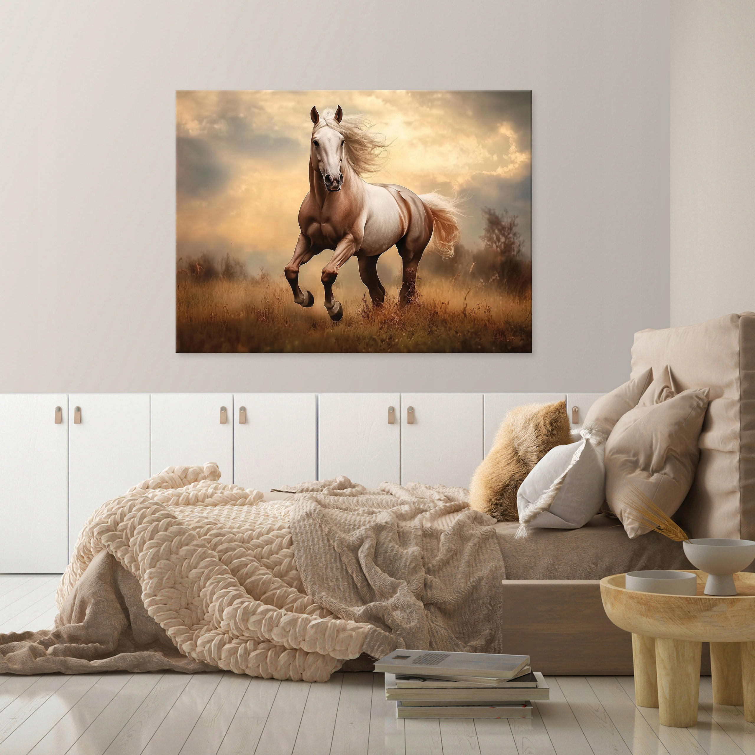 WANDBILD Pferde Tiere Schlafzimmer 120x80 - Multicolor, Holzwerkstoff (120/80cm) - Wallarena