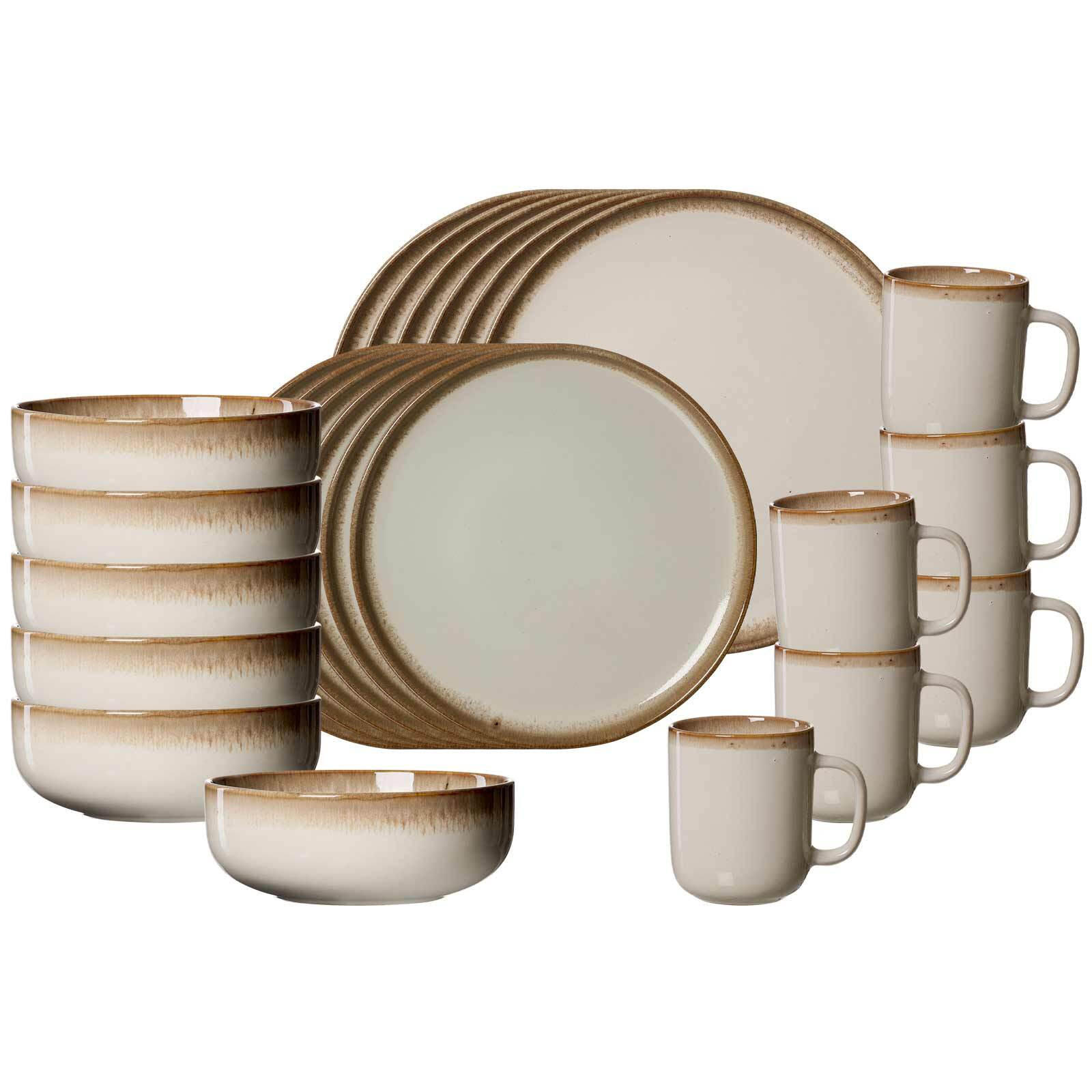 KOMBISERVICE Malaga Creme 24er Set - Creme, Keramik (1/1/1cm) - Ritzenhoff Breker