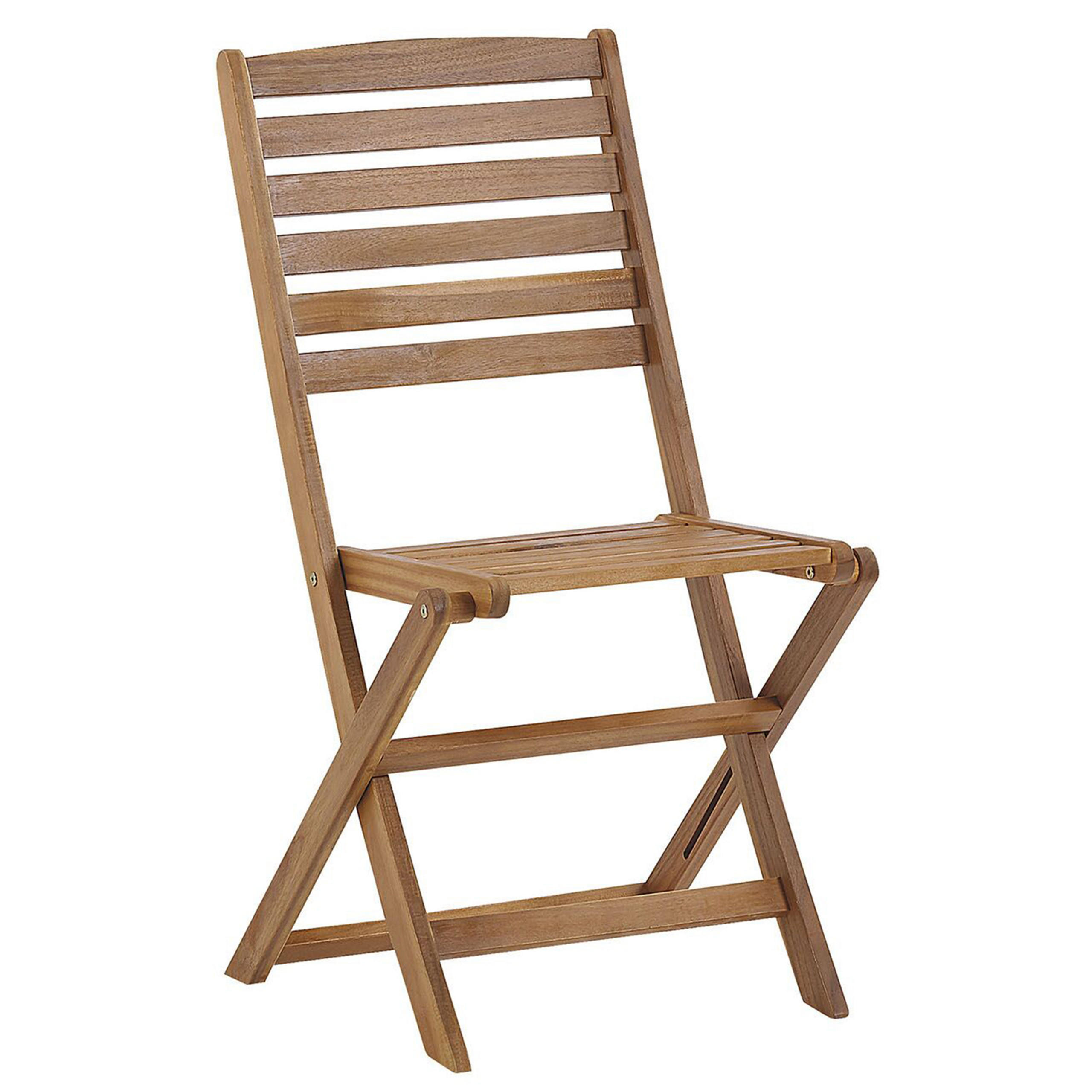 GARTENSTUHL 6er-Set Akazienholz hellbraun Tolve - Hellbraun, Holz (52/91/47cm) - Beliani