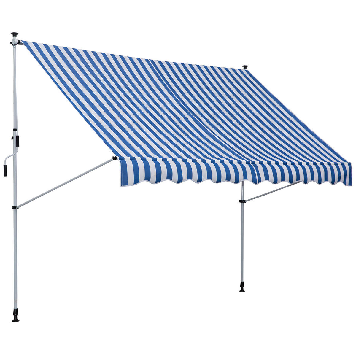 MARKISE, Grün+Weiß, Aluminium, Stahl, Polyester - Blau, Metall (150/280/300cm) - Outsunny