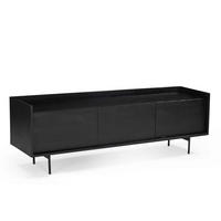 TV Schrank aus Mangoholz 160cm, schwarz - Schwarz, Holz (160/50/38cm) - Giga Meubel