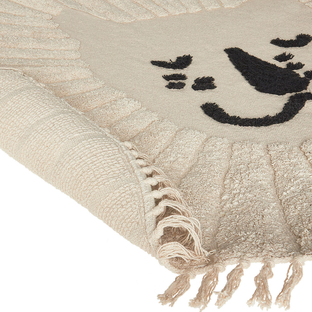 KRÁTKOVLASÝ KOBEREC Béžový 140 cm Badhani - černá/béžová, textil (140/140cm) - Beliani