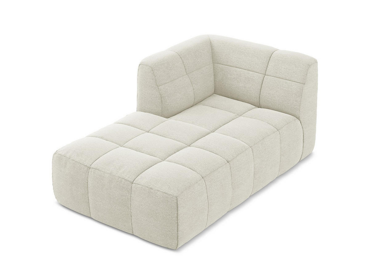 SOFAELEMENT Links Bouclé Stoff Beige - Sandfarben/Schwarz, Holzwerkstoff/Kunststoff (101/77/175cm) - Makamii