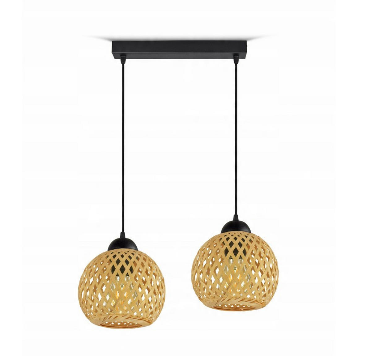 PENDELLEUCHTE BOHO - Beige/Schwarz, Holz/Metall (13/42/100cm) - kiki design