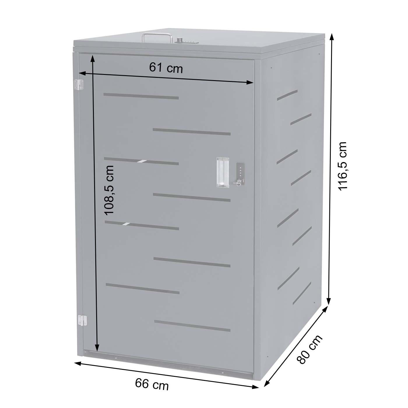 MÜLLTONNENBOX 116,5x66x80cm erweiterbar Anthrazit - Anthrazit, Metall (66/116.5/80cm) - PROREGAL