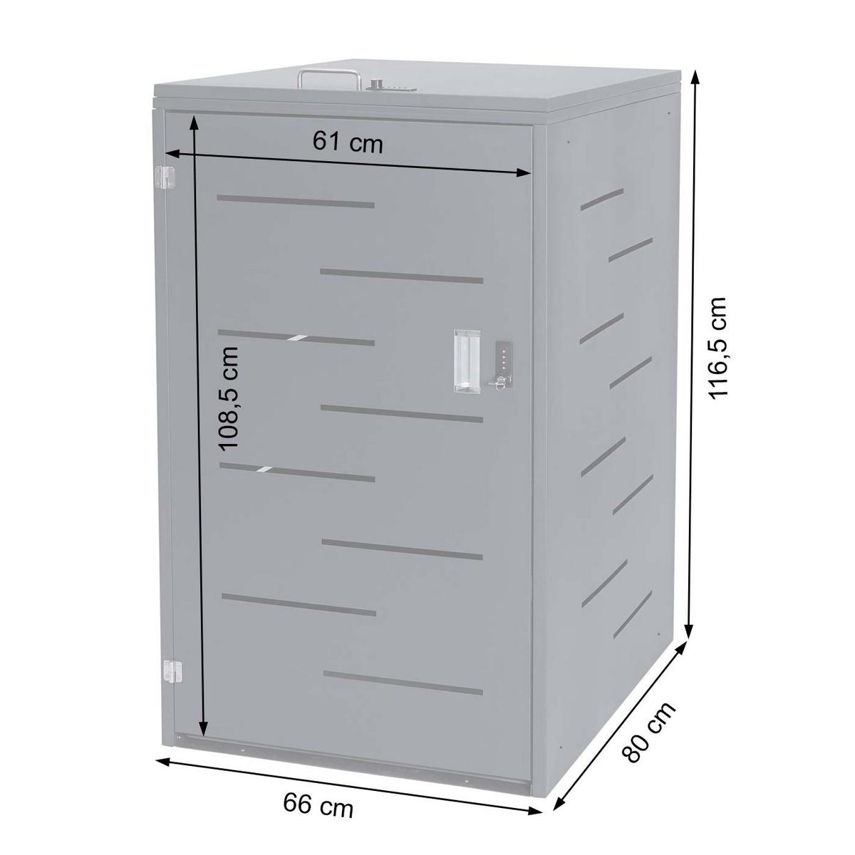 MÜLLTONNENBOX 116,5x66x80cm erweiterbar Anthrazit - Anthrazit, Metall (66/116.5/80cm) - PROREGAL