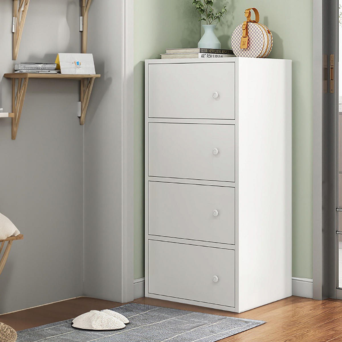 KOMMODE weiß 30/40/102 cm - Weiß, Holz (40/102/30cm) - Rebiko