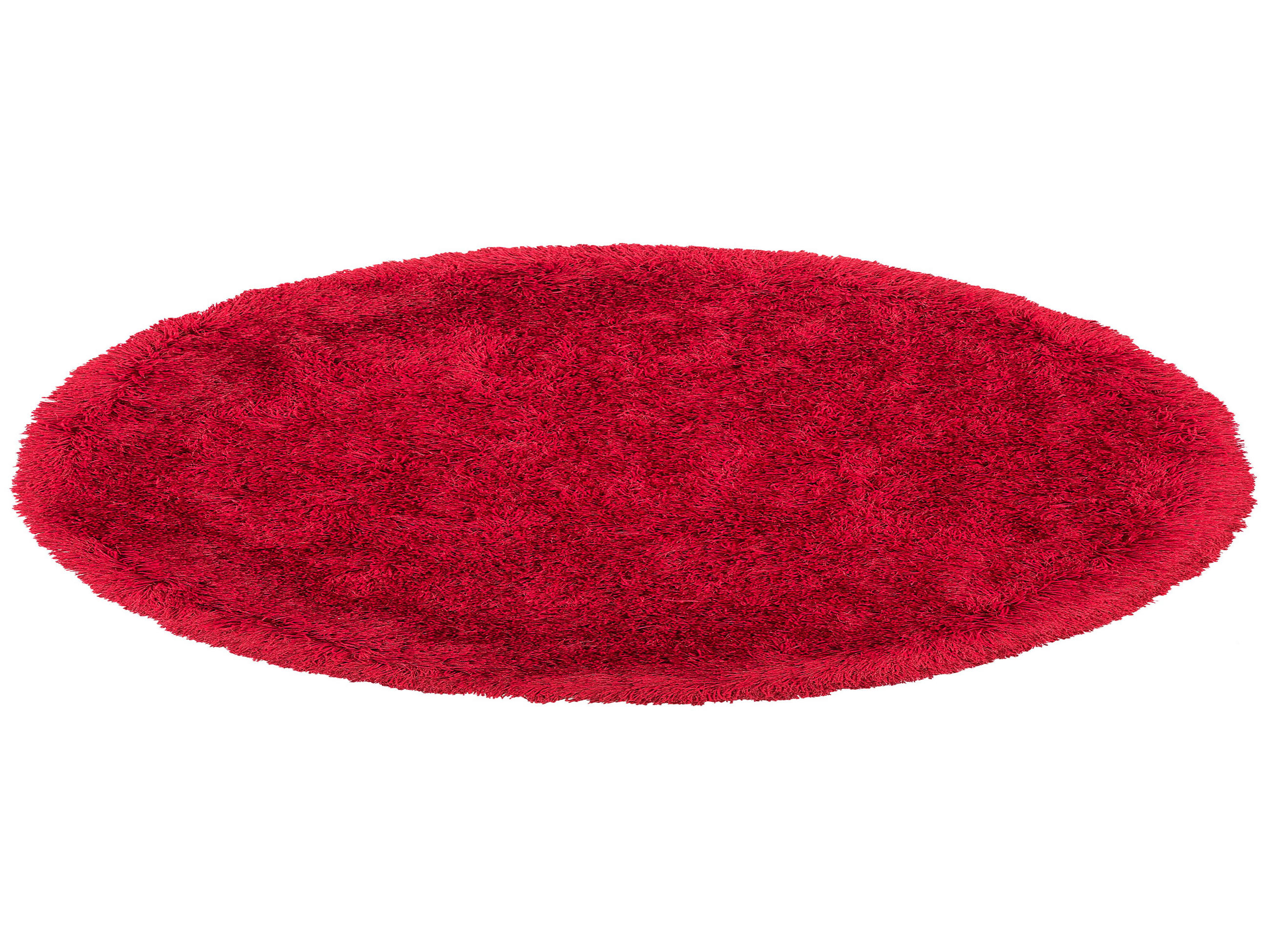 SHAGGY-TEPPICH Cide 140/140 cm - Rot, Kunststoff (140/140cm) - Beliani