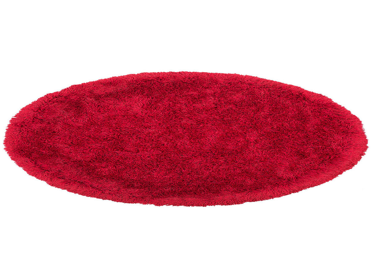 SHAGGY-TEPPICH Cide 140/140 cm - Rot, Kunststoff (140/140cm) - Beliani