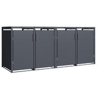 4ER Mülltonnenbox, 2x 2er Box für 4 Mülltonnen, 264x80x116cm, Stahl, anthrazit - Grau, Kunststoff (80/175/120cm)