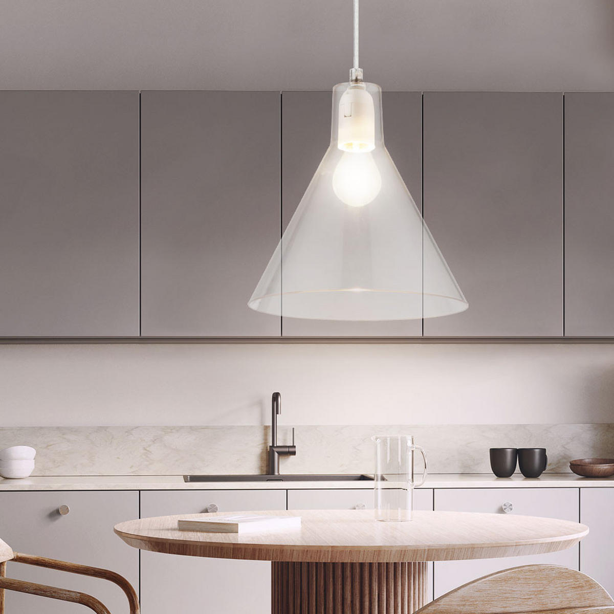 HÄNGELEUCHTE Metall Klar CONNY - Klar, Metall (21.5/21.5/113cm) - Globo Lighting