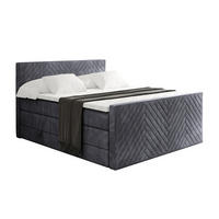 BOXSPRINGBETT mit Matratze und Lattenrost - VEXA-Z KING-160x200 - Dunkelgrau Casablanca - Dunkelgrau, Holzwerkstoff (160/200cm) - ALTDECOR