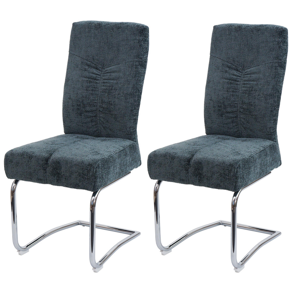 ESSZIMMERSTUHL Blau 2er-Set - Blau, Textil (46/105/60cm) - MCW