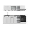 KÜCHENZEILE R-Line Weiß Landhaus/Weiß 240 cm, AP Anthrazit - Creme/Weiß, Holzwerkstoff (240/81.6/60cm) - Vicco