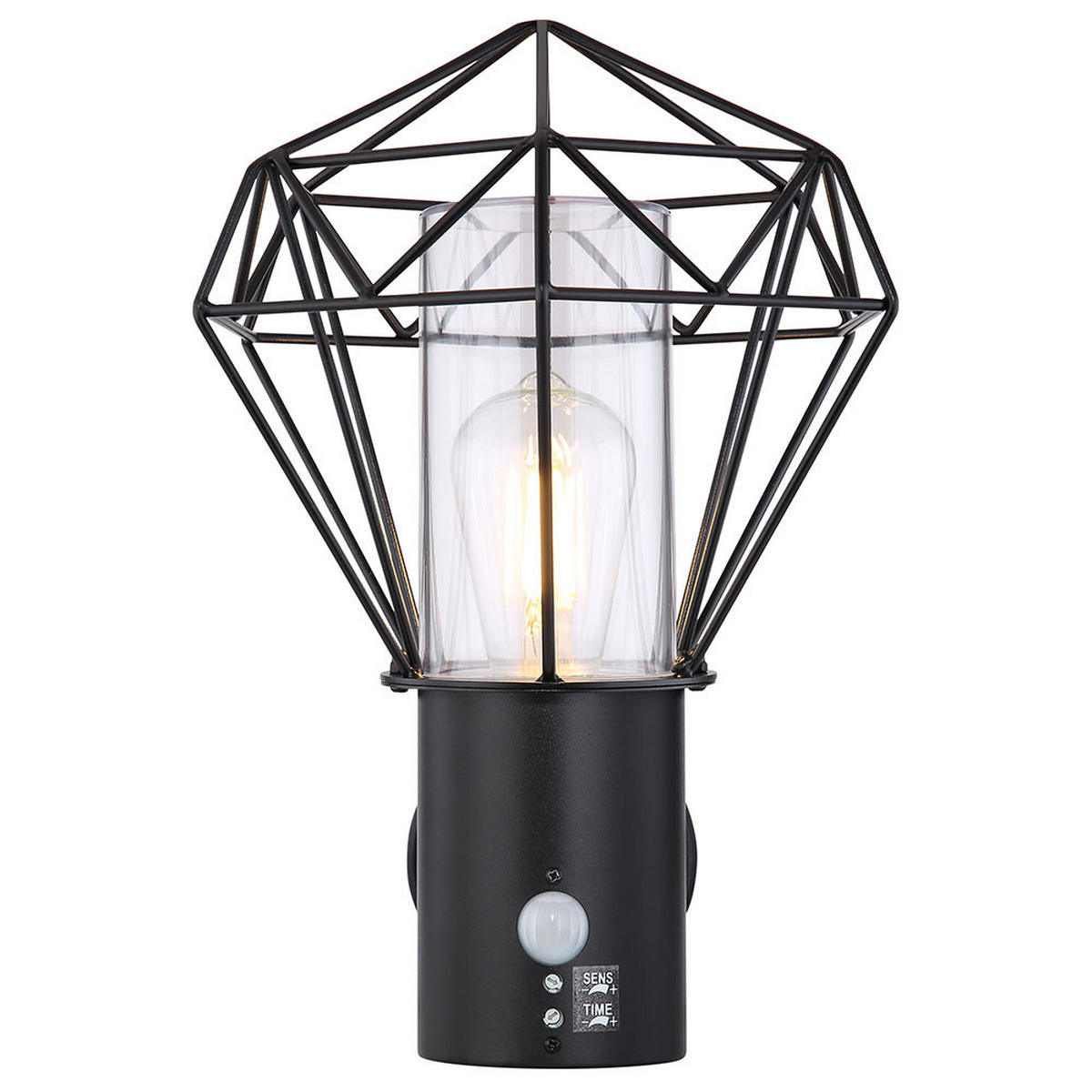 LED AUSSEN-WANDLEUCHTE HORACE Schwarz Gitteroptik - Schwarz, Metall (27.5/34/22.5cm) - Globo Lighting