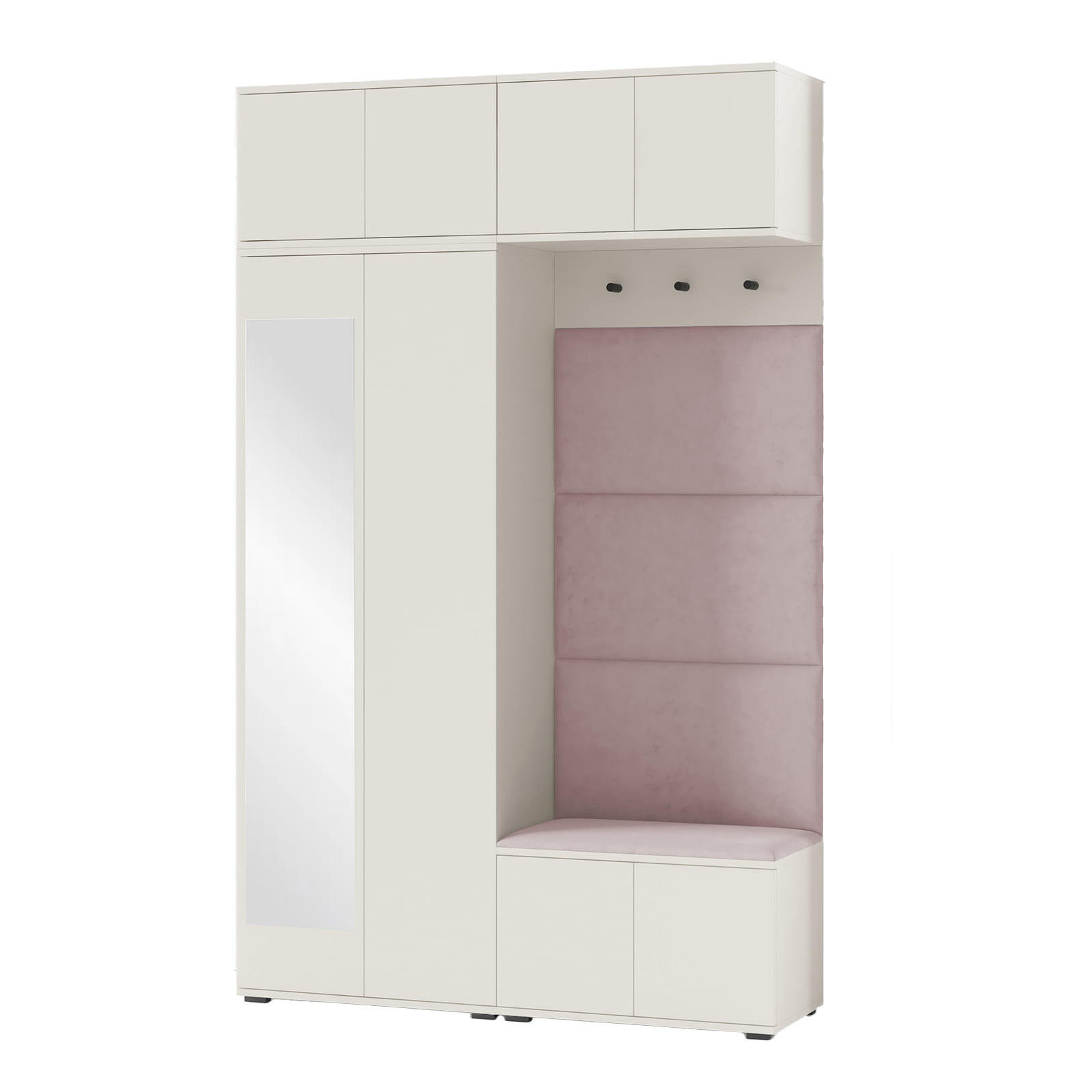 GARDEROBE NAPOLI 1 Flur und Eingangsbereich ROSA - Beige/Rosa, Holzwerkstoff (140/225/40cm) - Jerpax