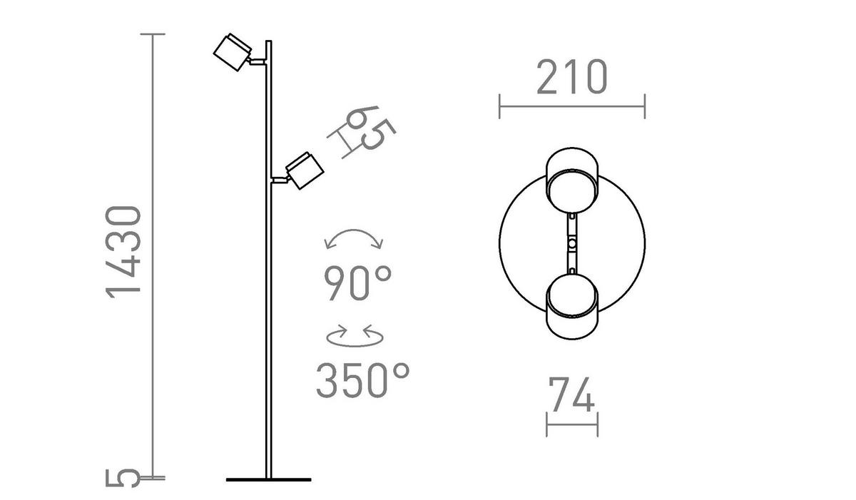 STEHLEUCHTE NOVA II Weiß Chrom 5 W - Weiß, Metall (21/21/145cm) - Rendl