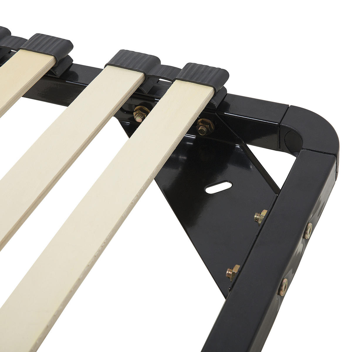 LATTENROST 140x200 cm Schwarz Combourg - Schwarz, Metall (140/9/200cm) - Beliani