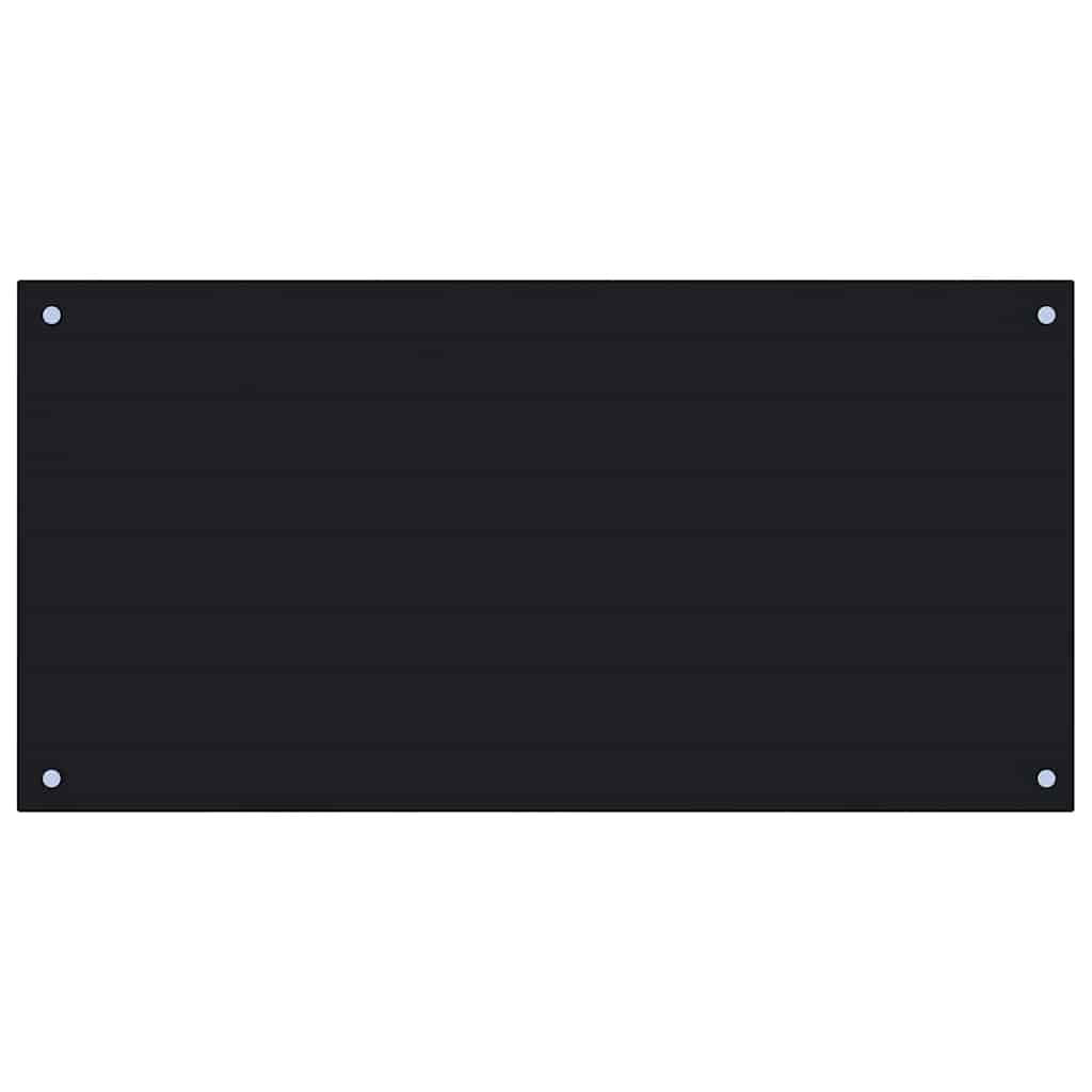 KÜCHENRÜCKWAND Glas 100x50 cm Schwarz Wand-Spritzschutz - Schwarz, Glas (100/50/0.6cm) - DELUKE