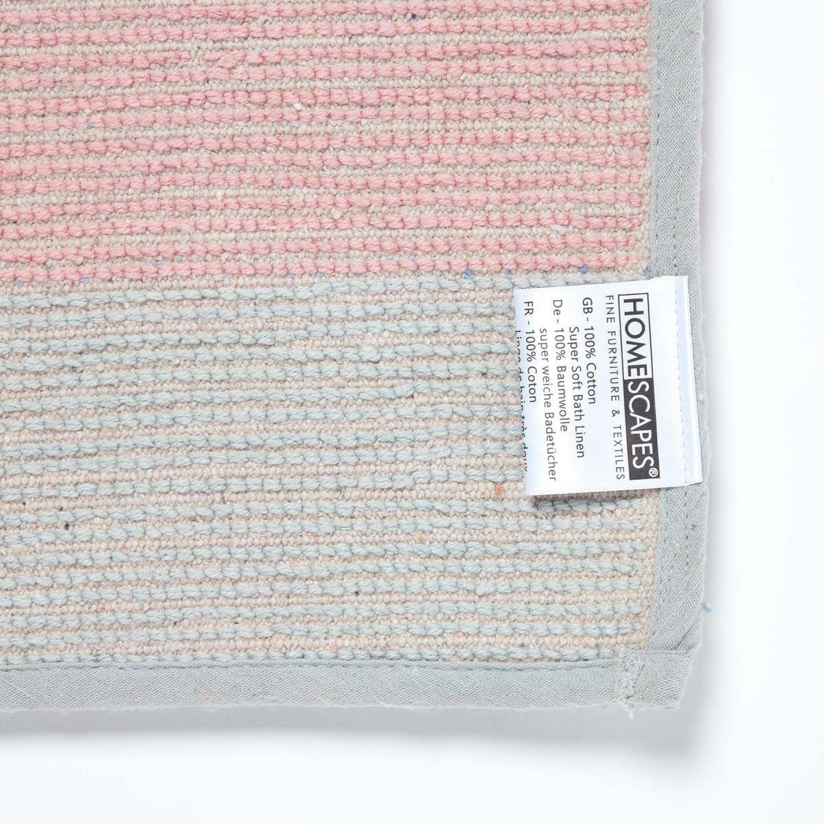 BADEMATTE 50/80 cm gestreift, Baumwolle - Pink, Textil (50/80cm) - Homescapes