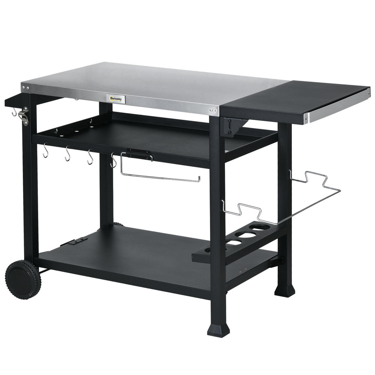 GRILLWAGEN DE-10010 Schwarz - Schwarz, Metall (68/84/125cm) - ComfortXL
