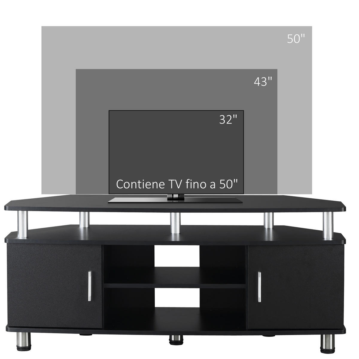 TV-MÖBEL Schwarz 1 Stück - Schwarz, Holzwerkstoff (120/52/39.5cm) - GiPP