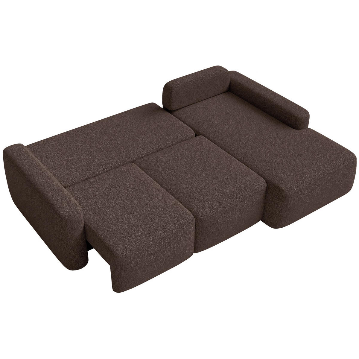 ECKSOFA Carnos Mini Braun Chenille - Schwarz/Braun, Kunststoff/Textil (164/238cm) - Selsey