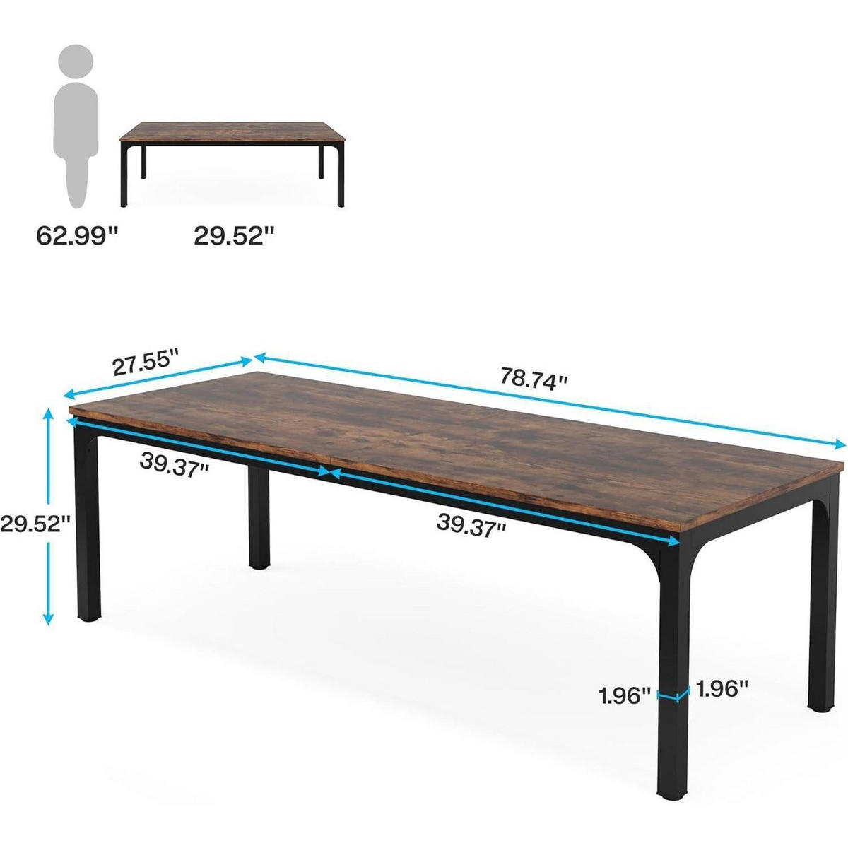 COMPUTERTISCH 200 x 70 x 75 cm Rustikales Braun - Braun, Holzwerkstoff (70/200/75cm)