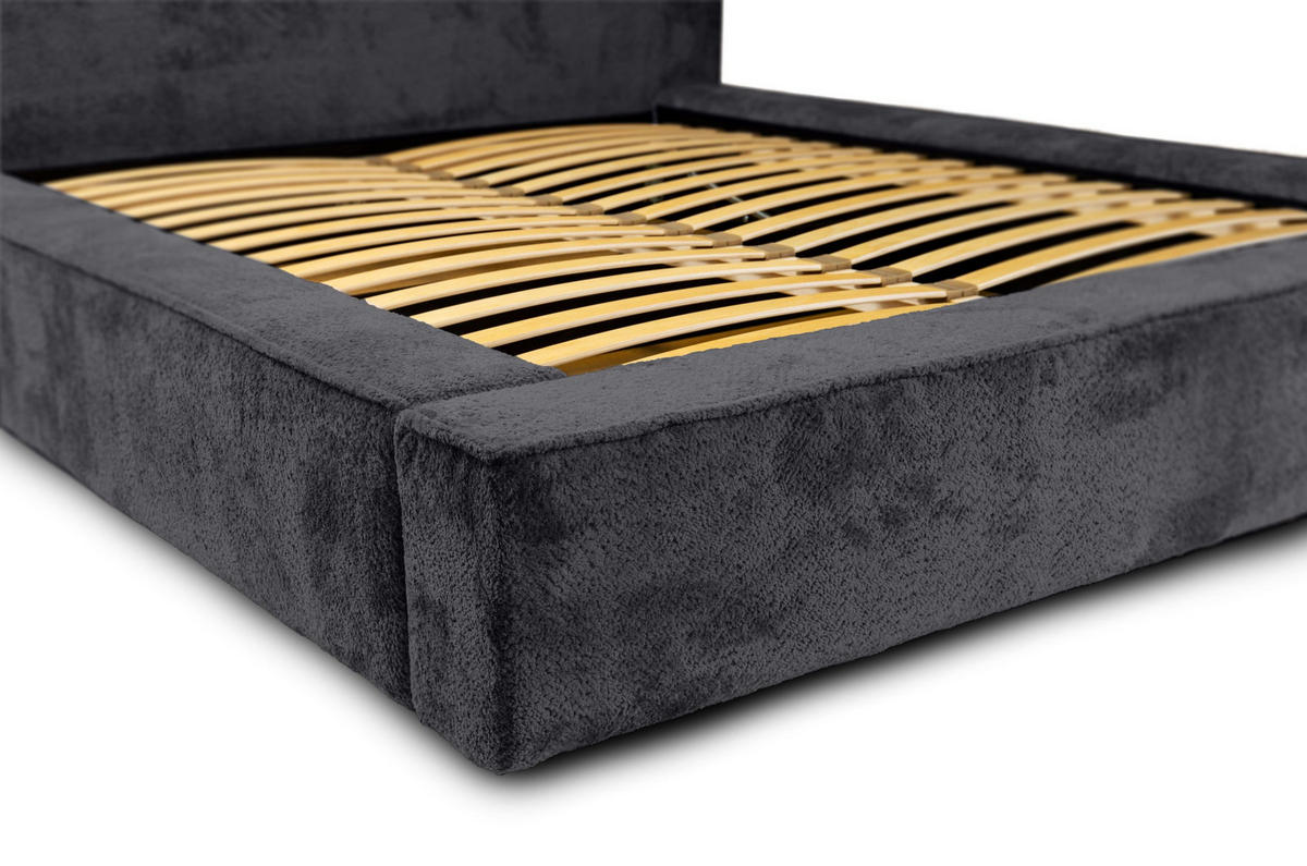 POLSTERBETT aus Polstermaterial Pedrosa 180x200 cm, Schwarz - Schwarz, Textil (180/200cm) - Fedve