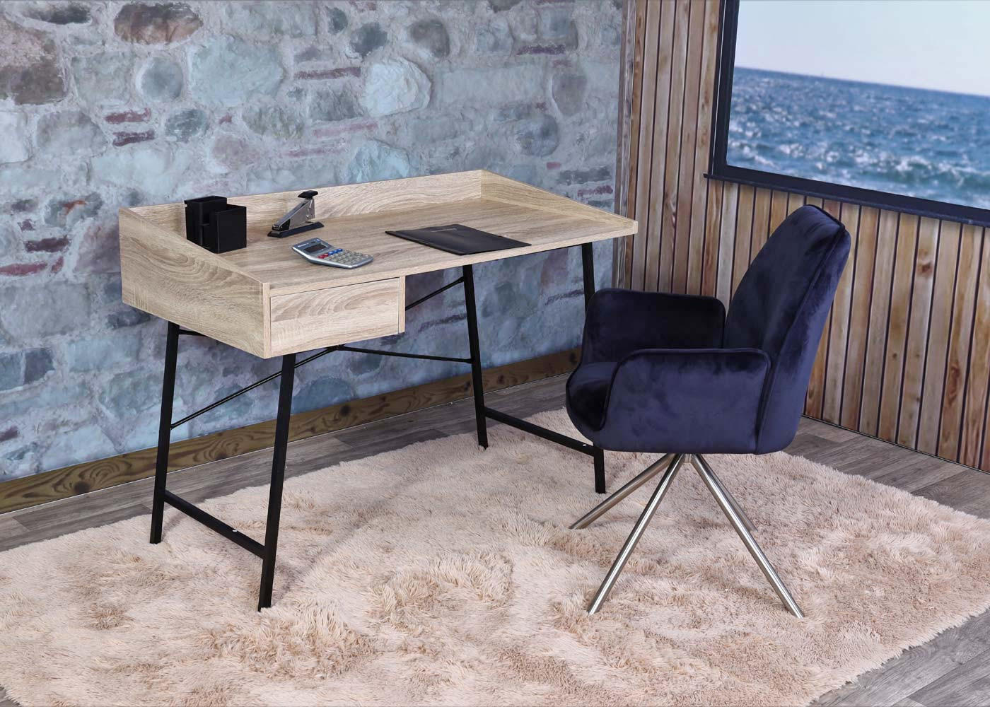 SCHREIBTISCH eckig Beige - Beige, Holz (60/114/98cm) - MCW