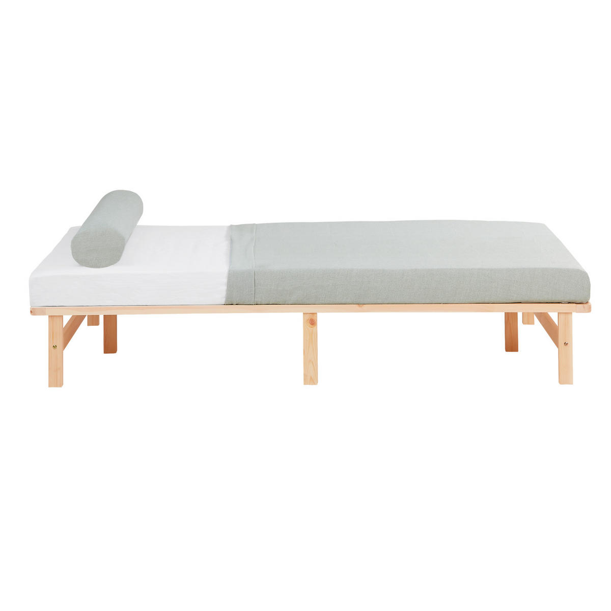 HOLZBETT mit Matratze 140/200 cm natur - Braun, Holz (140/200cm) - Homestyle4u