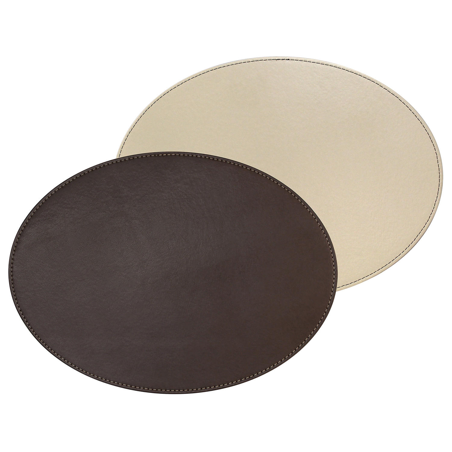 PLATZSET oval 45 x 34 cm schokobraun / creme - Multicolor, Textil (40/34/0.5cm) - Freeform