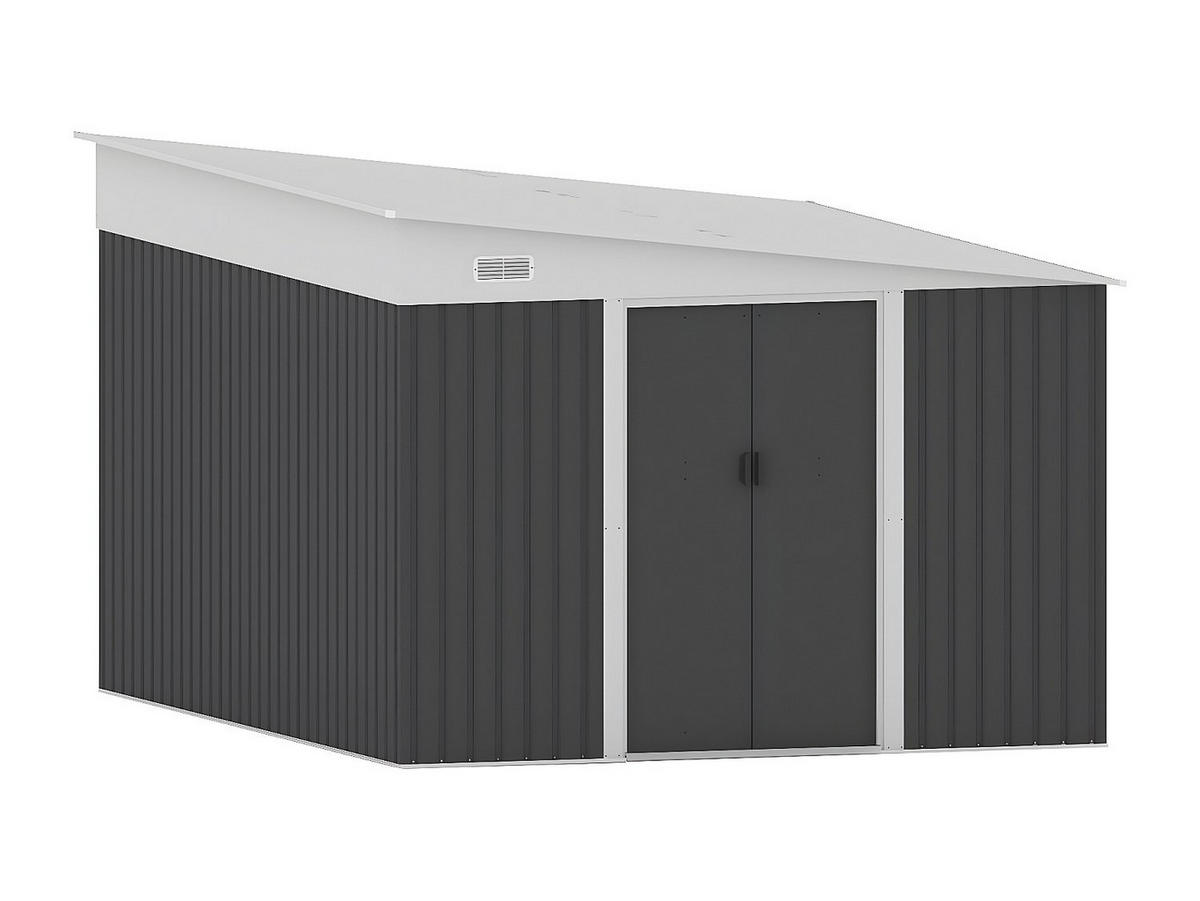 SCHREBERGARTENHAUS - 269 cm x 334 cm - metall - anthrazitgrau Daxton - Anthrazit, Metall (269/168/334cm) - Vente-Unique