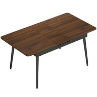 AUSZIEHBARER-ESSTISCH MDF Walnuss - Walnussfarben/Schwarz, Holzwerkstoff/Metall (160/85/75cm) - HOMCOM