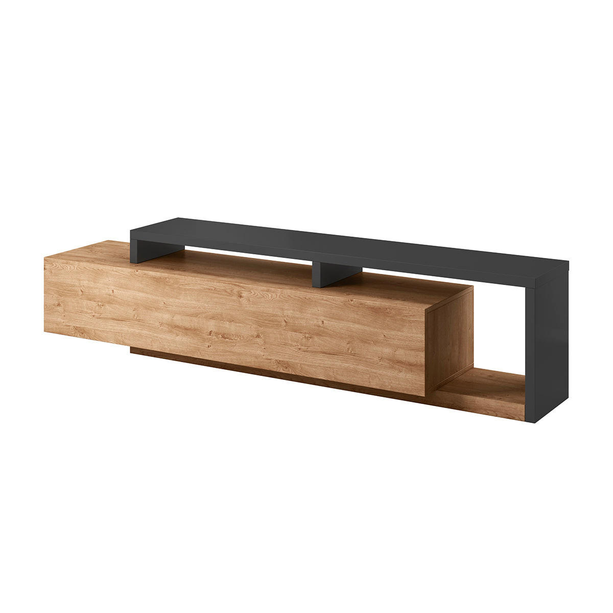 TV-MÖBEL Ilyes Holz und Grau - Grau, Holzwerkstoff (219/25/45cm) - Petits-meubles