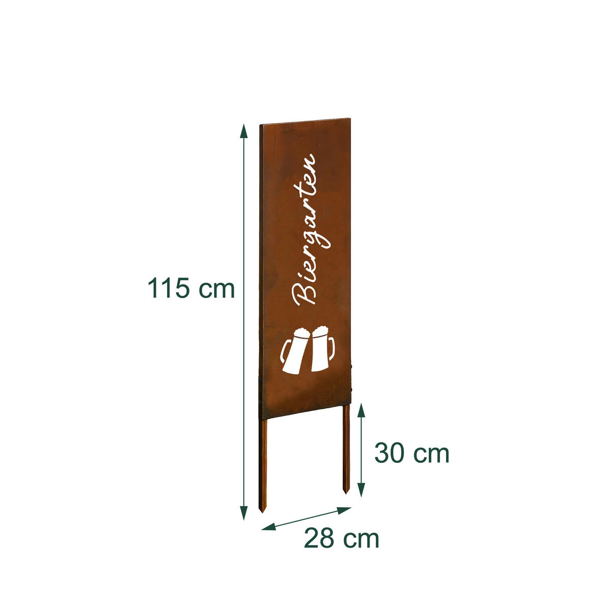 EDELROST-GARTENDEKO - Braun, Metall (1.5cm) - Relaxdays