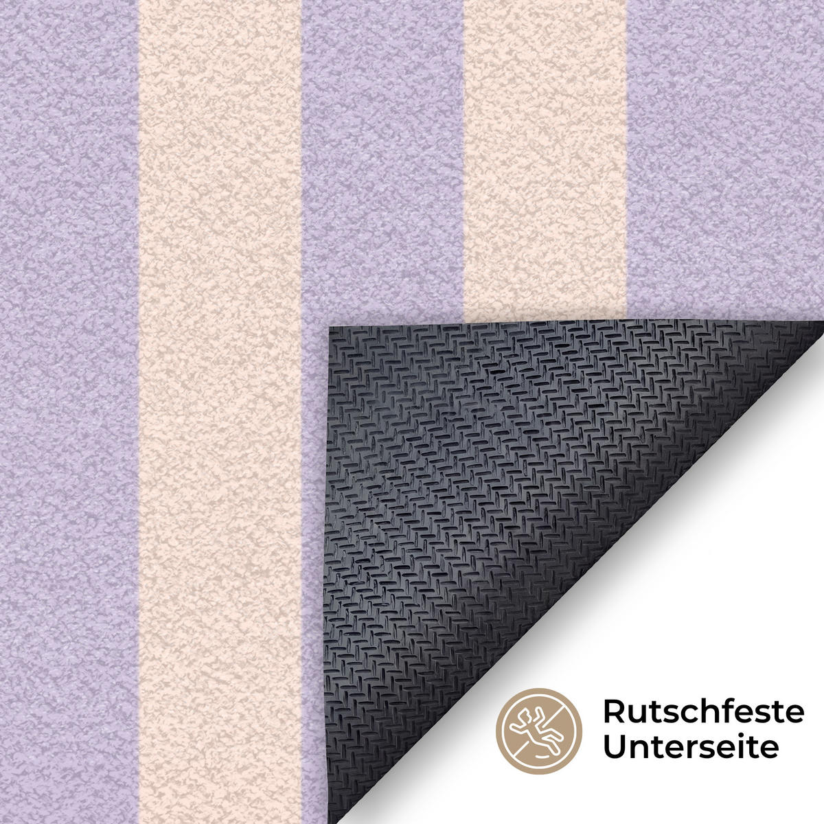 ROHOŽKA Ciao - Citát - Pastelové barvy - Pruhy 120x80 cm - šeříková, textil/umělá hmota (120/0.4cm) - MuchoWow