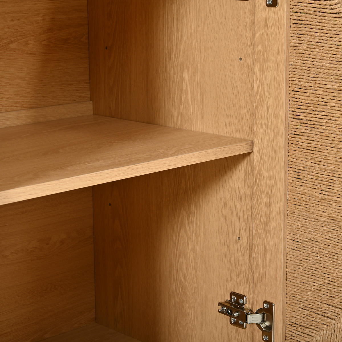 SIDEBOARD DE-37624 140/40/80 cm mit Seilgeflecht-Türen Natur - Naturfarben, Holzwerkstoff (140/80/40cm) - ComfortXL