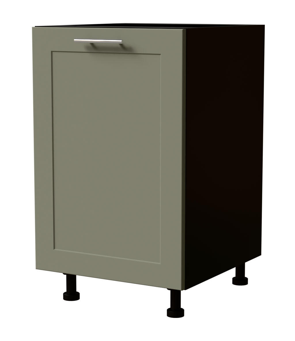 Feldmann-Wohnen Küchenunterschrank Grün, Schwarz 50x82x50 cm