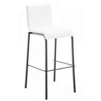 BARHOCKER Lederlook Weiß - Schwarz/Weiß, Textil/Metall (43/103/51cm) - CLP