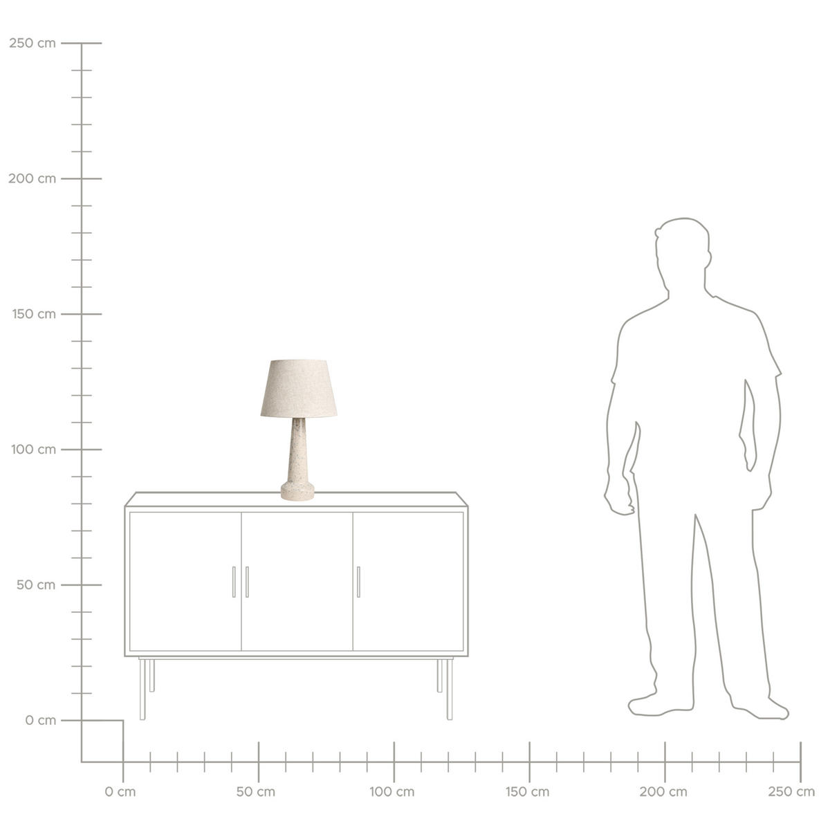 TISCHLAMPE Keramik Hellbeige Humuya - Blau/Beige, Keramik (28/28/50cm) - Beliani