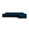 ECKSOFA rechts Kendal aus Samt marineblau 5 Sitzplätze - Blau, Textil (173/357cm) - Micadoni