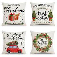 KISSENBEZUG – Weihnachtskissenbezug (Kissenfüllung nicht enthalten) – 45 x 45 cm – Multicolor(vier Stück) - Multicolor, Textil (45/45cm)