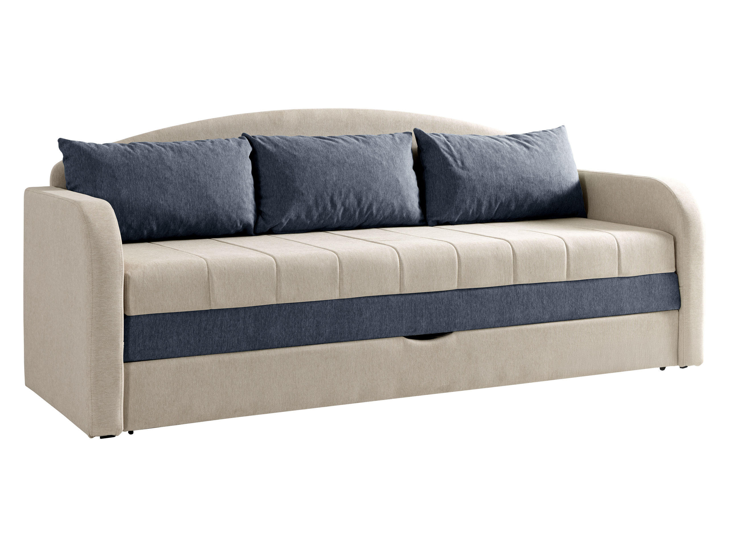 Mirjan24 Schlafsofa Beige, Blaugrau 208x86x76 cm