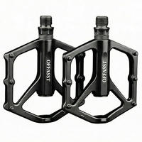 FAHRRADPEDALE Flats CNC Aluminium 9/16" mit 6 Anti-Rutsch-Stiften - Schwarz, Metall (9.8/2/12.5cm)