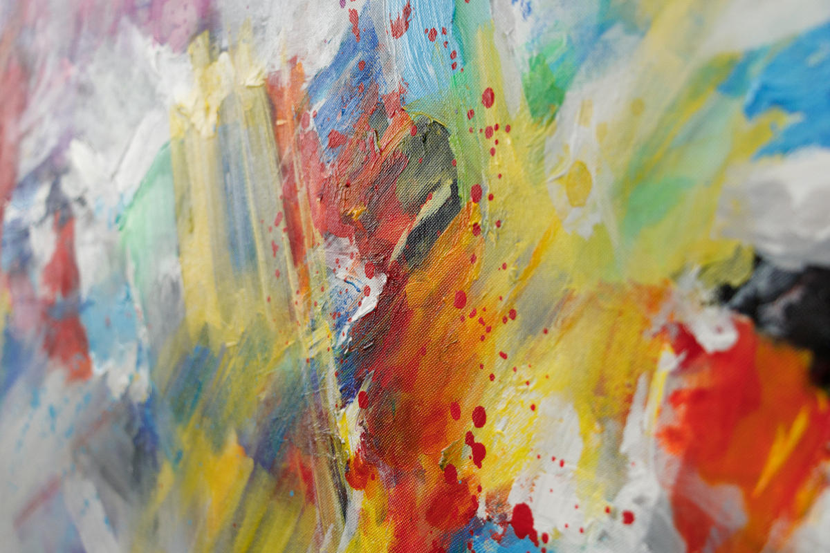 GEMÄLDE Buntes Leben Schattenfugenrahmen Schwarz 100x50 cm - Schwarz, Holz (100/50cm) - YS-art gallery