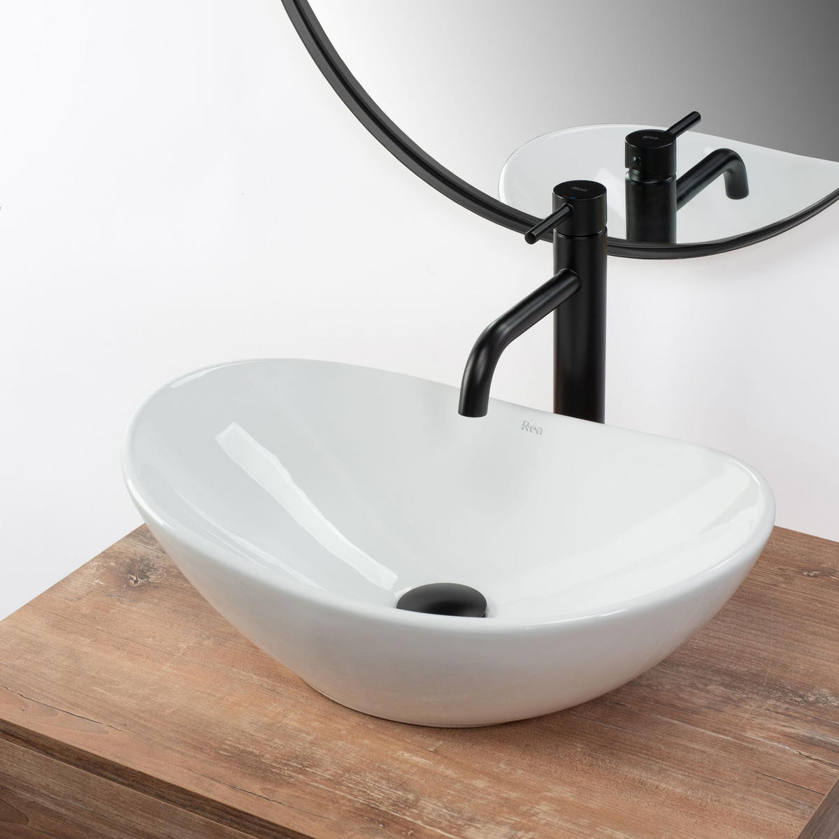 AUFSATZWASCHBECKEN Rea Royal Mini White - Weiß, Keramik (30/15/47cm) - REA